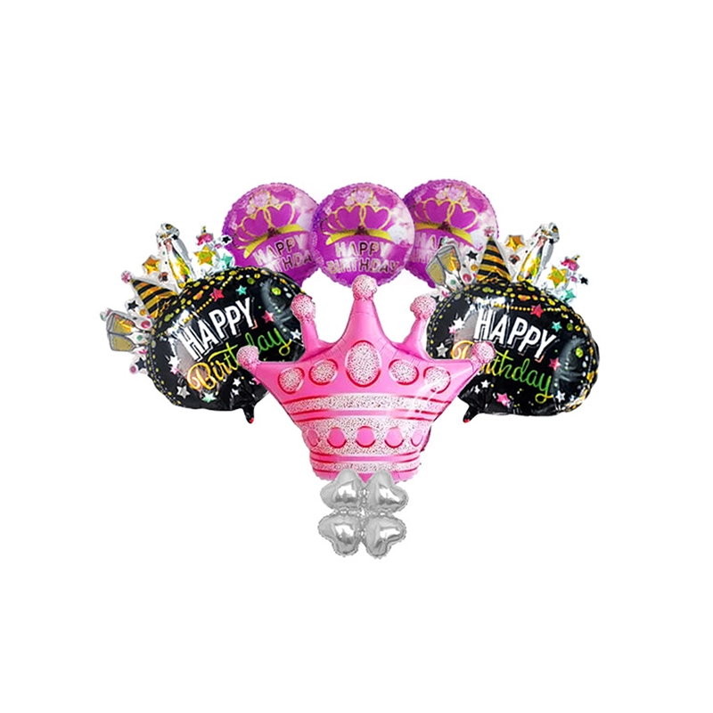 SET GLOBO METALICO CORONA REINA X1 SET - 1