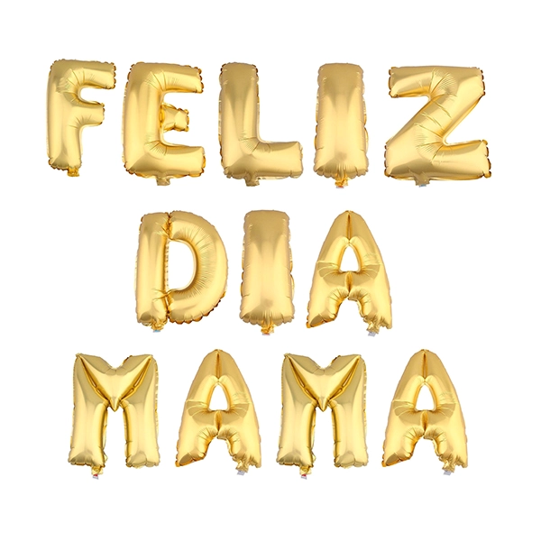 GLOBO METALICO 16' FELIZ DIA MAMA DORADO X1 UNI - 1
