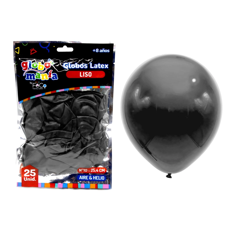 GLOBO 10 NEGRO X25UNI - 1
