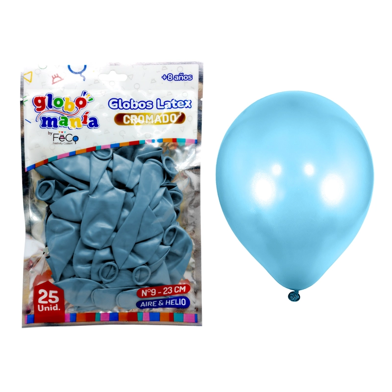 GLOBO 09 STANDARD CHROME AZUL X25UNI - 1
