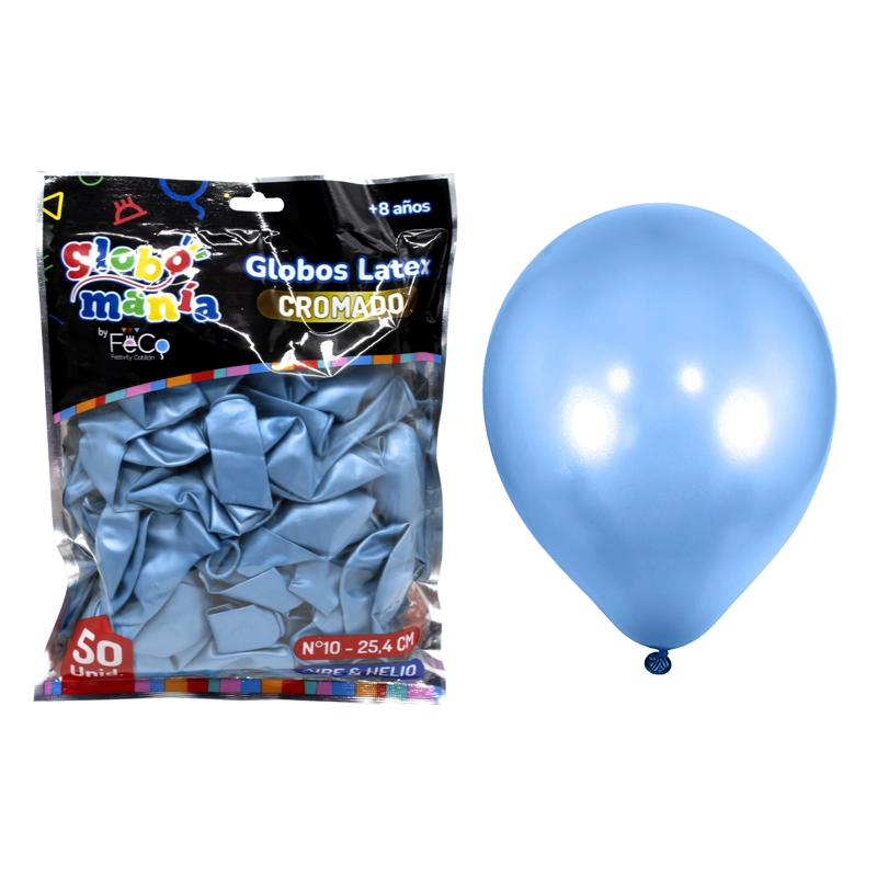 GLOBO 10 CHROME AZUL X50UNI - 1