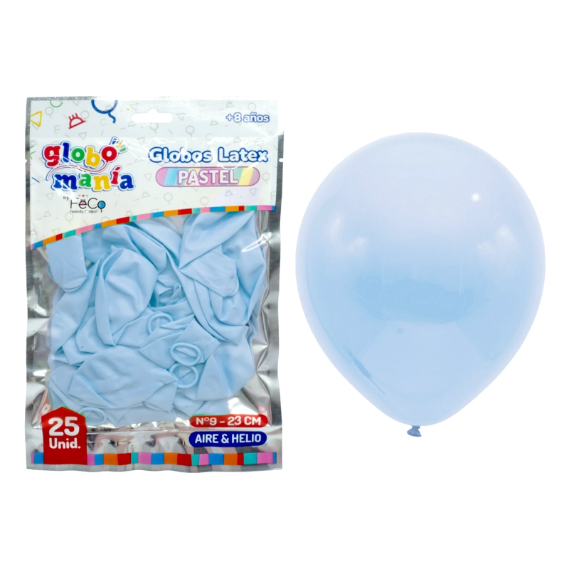 GLOBO 09 STANDARD PASTEL CELESTE X25UNI - 1
