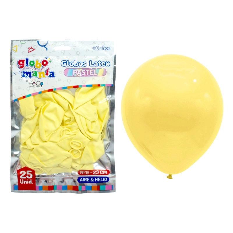 GLOBO 09 STANDARD PASTEL AMARILLO X25UNI - 1