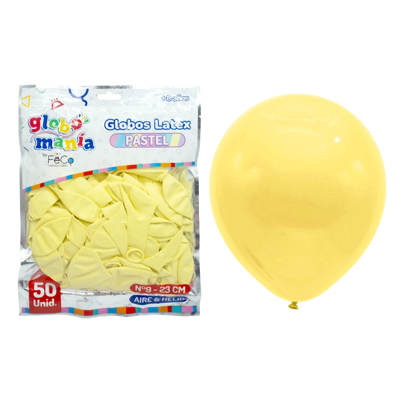 GLOBO 09 STANDARD PASTEL AMARILLO X50UNI - 1