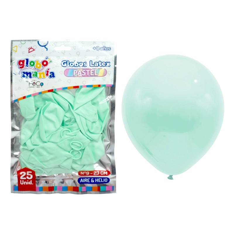 GLOBO 09 STANDARD PASTEL MENTA X25UNI - 1