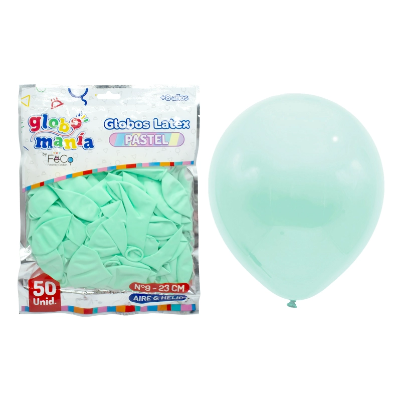 GLOBO 09 STANDARD PASTEL MENTA X50UNI - 1