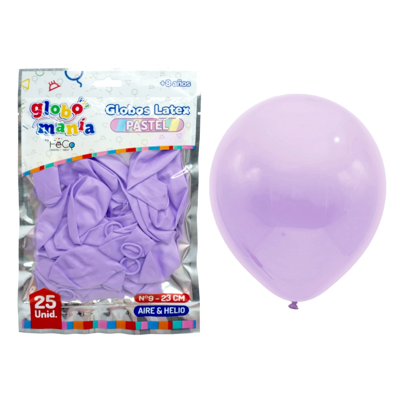 GLOBO 09 STANDARD PASTEL MORADO X25UNI - 1