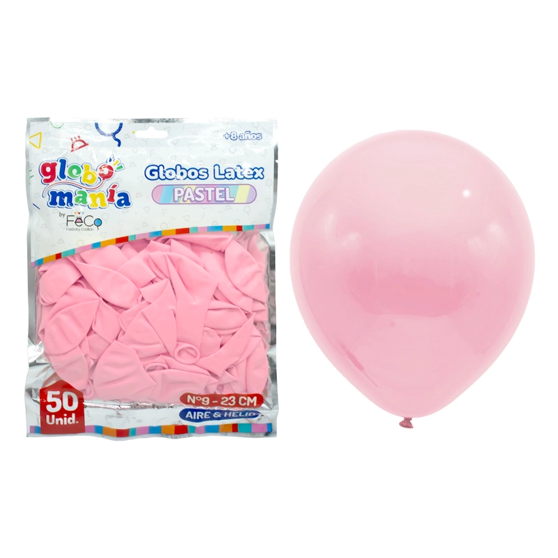 GLOBO 09 STANDARD PASTEL ROSADO X50UNI - 1