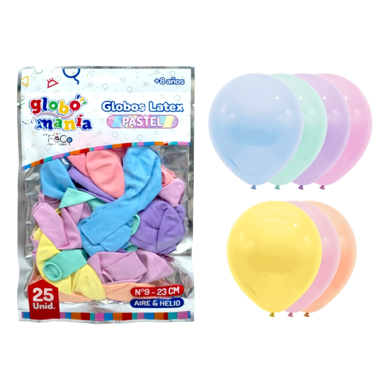 GLOBO 09 STANDARD PASTEL SURTIDO X25UNI - 1