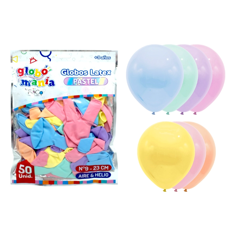 GLOBO 09 STANDARD PASTEL SURTIDO X50UNI - 1