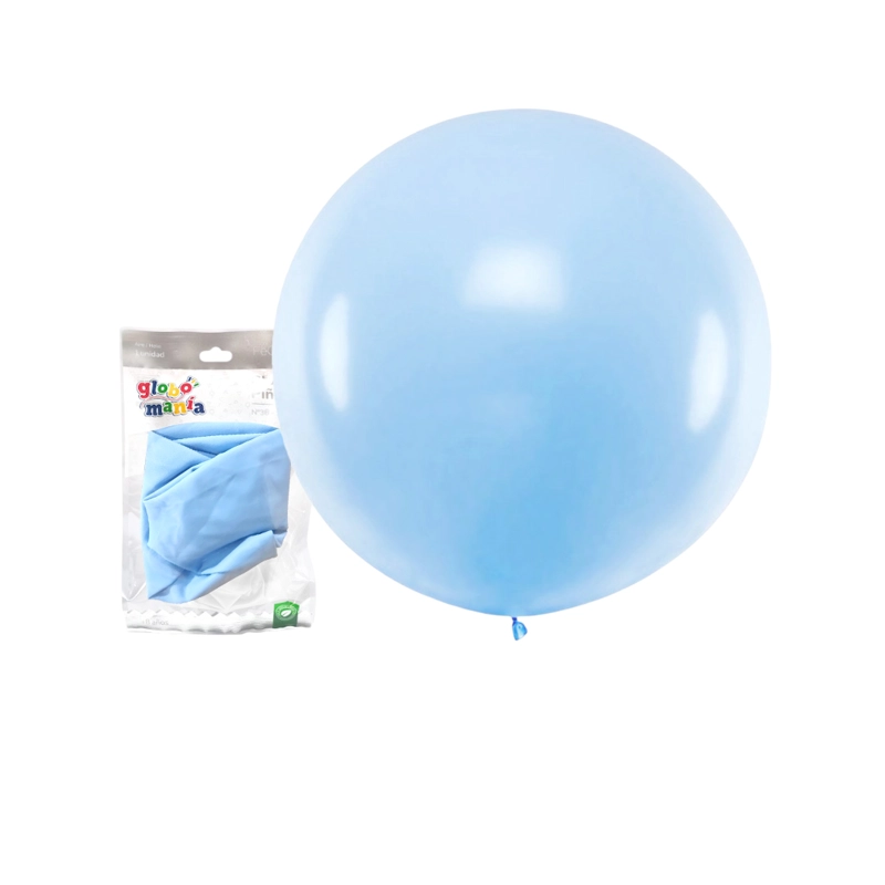 GLOBO PINATA R36 CHROME CELESTE PASTEL X1 UNI - 1
