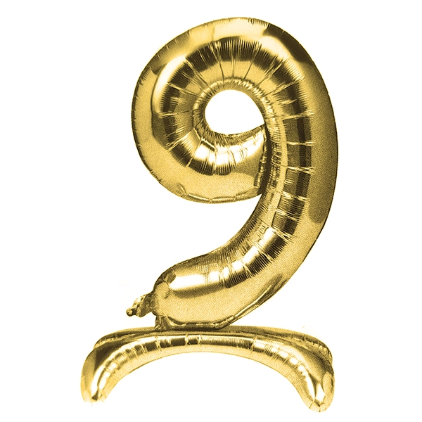 GLOBO METALICO 32 PEDESTAL DORADO N?9 X1 UNI - 1