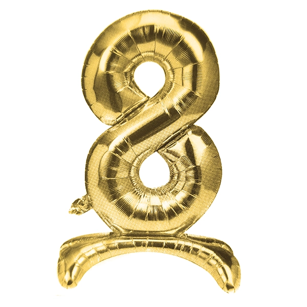 GLOBO METALICO 32 PEDESTAL DORADO N?8 X1 UNI - 1