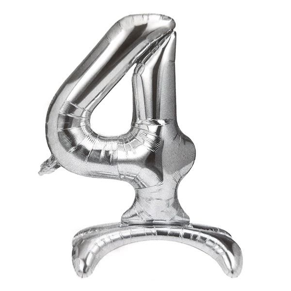 GLOBO METALICO 32 PEDESTAL PLATEADO N?4 X1 UNI - 1