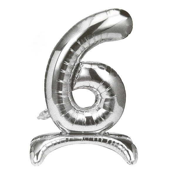 GLOBO METALICO 32 PEDESTAL PLATEADO N?6 X1 UNI - 1