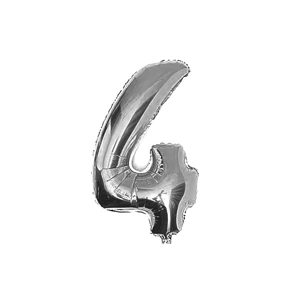 GLOBO METALICO 32 PLATEADO N?4 X1 UNI - 1