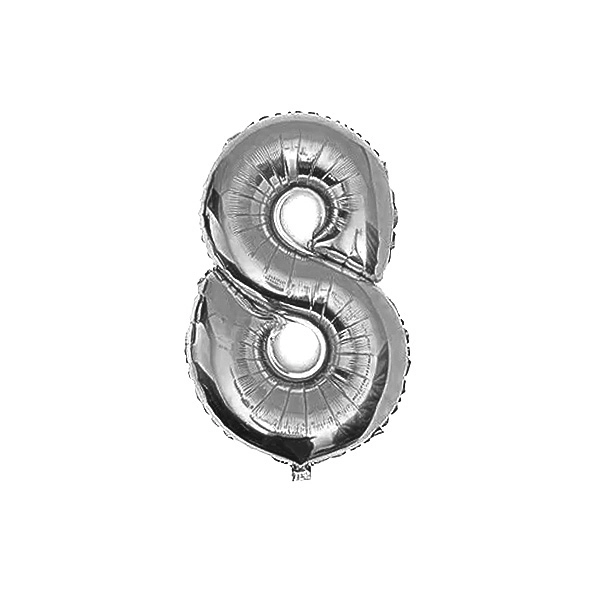 GLOBO METALICO 32 PLATEADO N?8 X1 UNI - 1