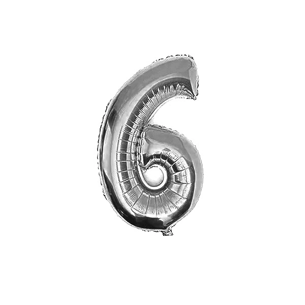 GLOBO METALICO 32 PLATEADO N?6 X1 UNI - 1