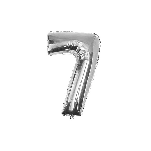 GLOBO METALICO 32 PLATEADO N?7 X1 UNI - 1