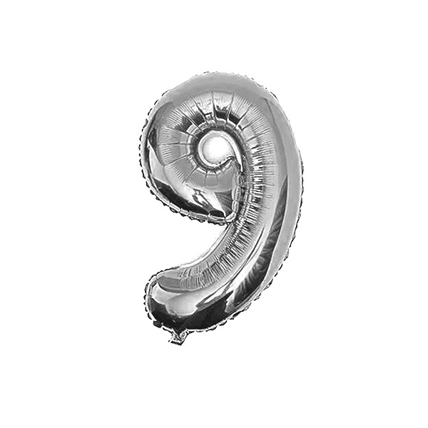 GLOBO METALICO 32 PLATEADO N?9 X1 UNI - 1