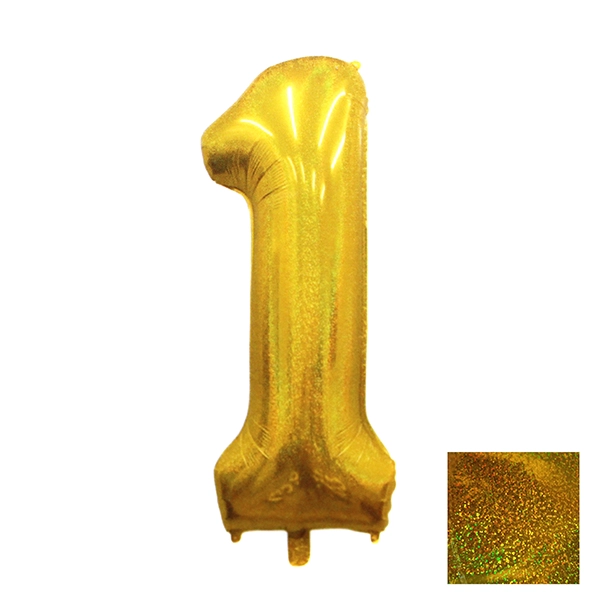 GLOBO METALICO LASER 40 DORADO N? 1 - 1