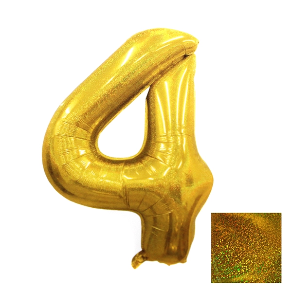 GLOBO METALICO LASER 40 DORADO N? 4 - 1