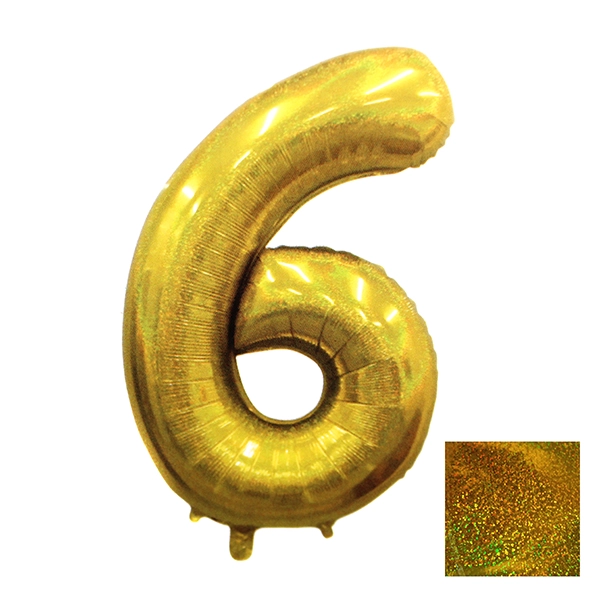 GLOBO METALICO LASER 40 DORADO N? 6 - 1