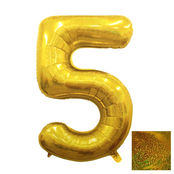 GLOBO METALICO LASER 40 DORADO N? 5 - 1