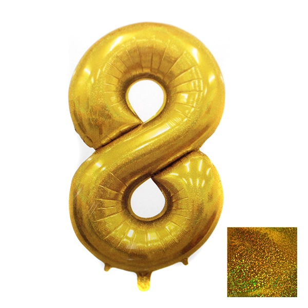 GLOBO METALICO LASER 40 DORADO N? 8 - 1