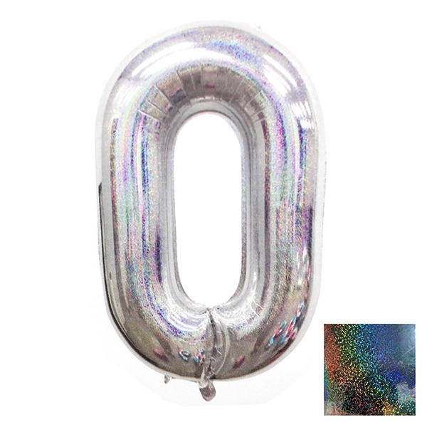 GLOBO METALICO LASER 40 PLATEADO N? 0 - 1