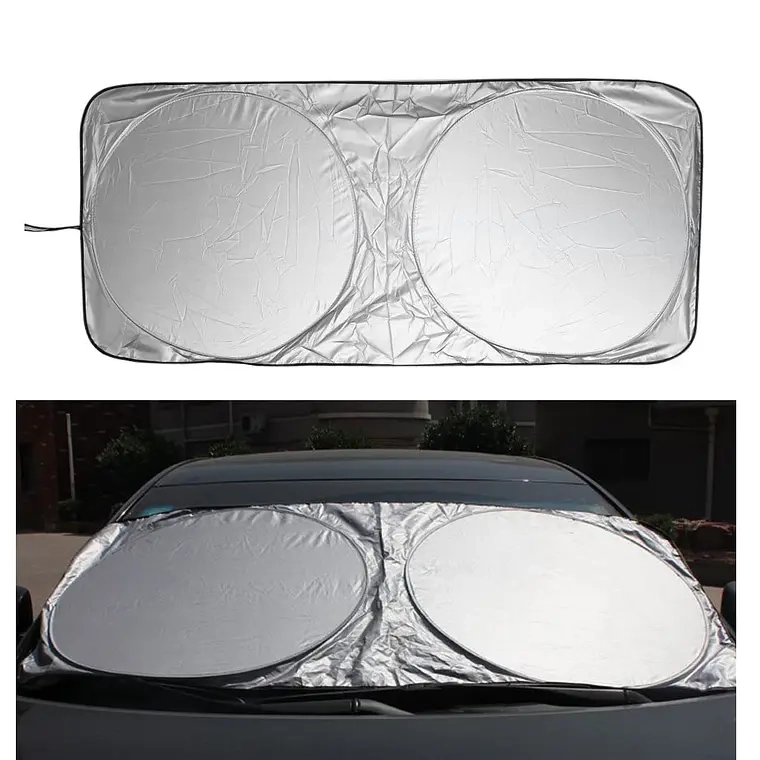 CUBRE PARABRISAS AUTO, PARASOL CON PROTECCION UV COMPACTABLE - 1