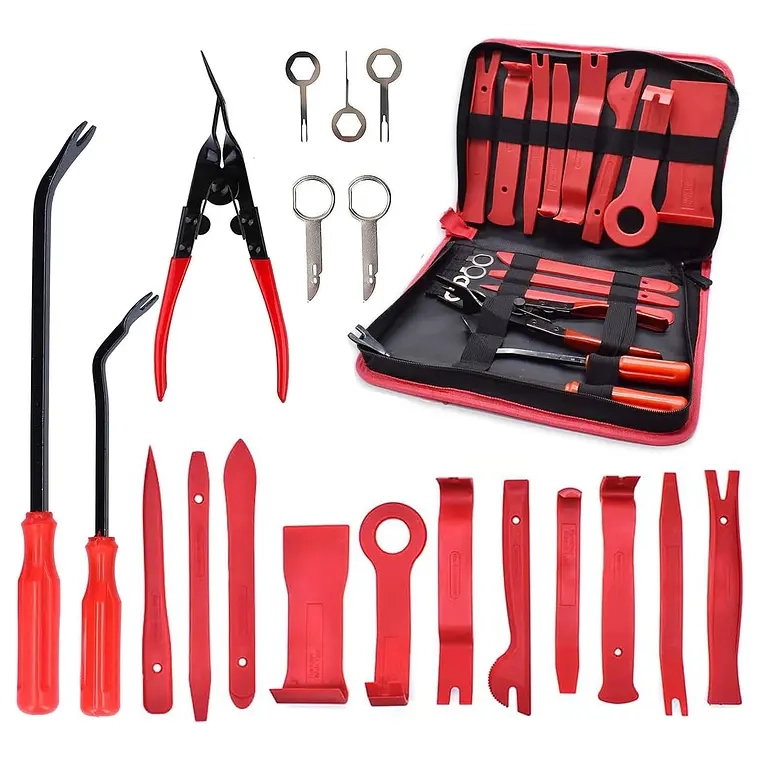 KIT DE HERRAMIENTAS DESMONTAJE AUDIO TABLEROS AUTO 19 PIEZAS - 1