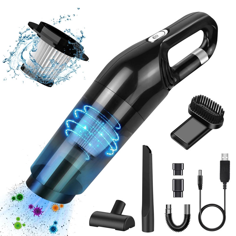 ASPIRADORA DE MANO PORTATIL 12V PARA AUTO CASA RECARGABLE - 1