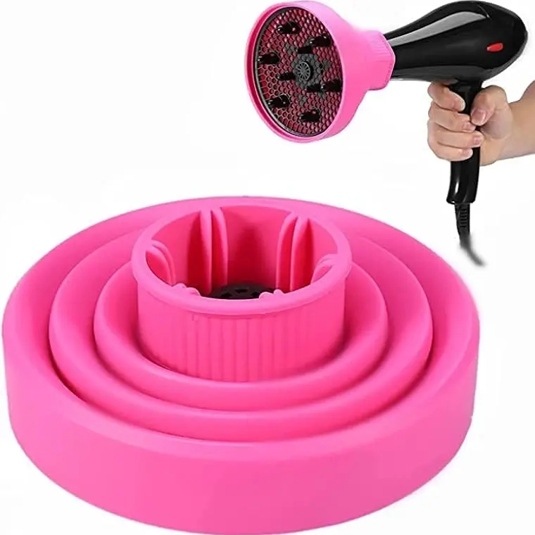 DIFUSOR DE SECADOR DE PELO DE SILICONA PLEGABLE (Rosado) - 1