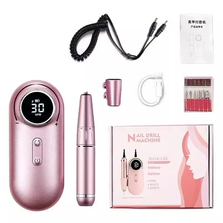 TORNO DE UÑAS INALAMBRICO PANTALLA LCD 30000 RPM MANICURA - 1