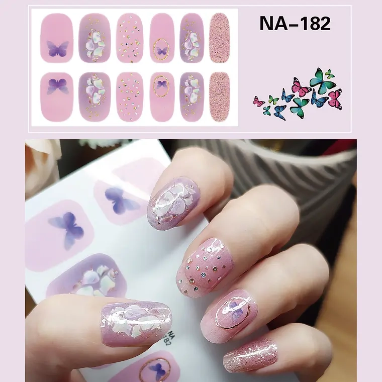 STICKERS PEGATINAS 3D PARA UÑAS NO NECESITA LAMPARA-MANICURA (NA-182) - 1