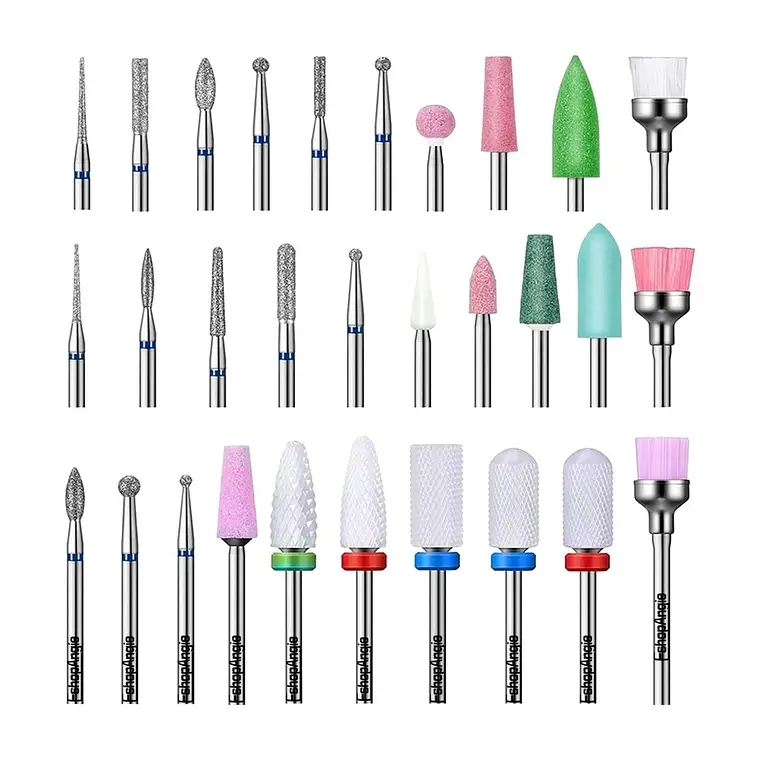 JUEGO MANICURA PEDICURA BROCA UÑA CERAMICA PROFESIONAL 30PCS - 1