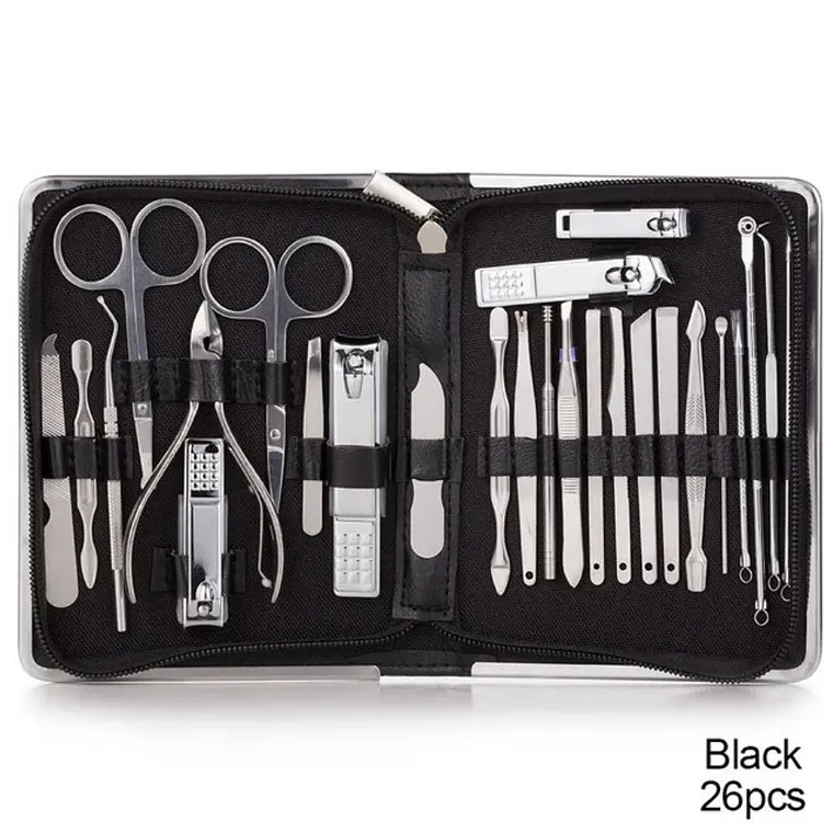 SET HERRAMIENTAS MANICURE PEDICURA KIT UÑAS 26 PIEZAS - 1
