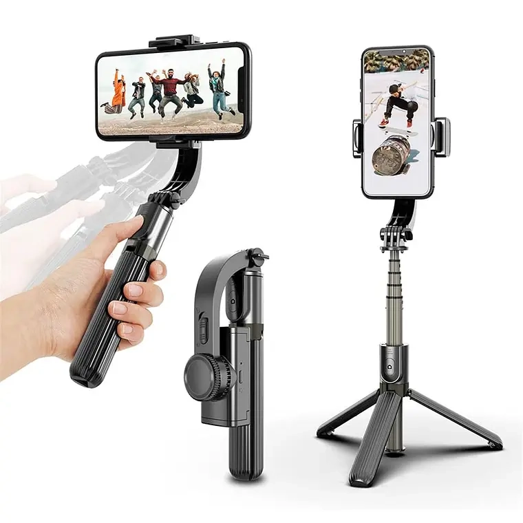 ESTABILIZADOR CELULAR GIMBAL L08 SELFIE STICK, TRIPODE/MANDO - 1
