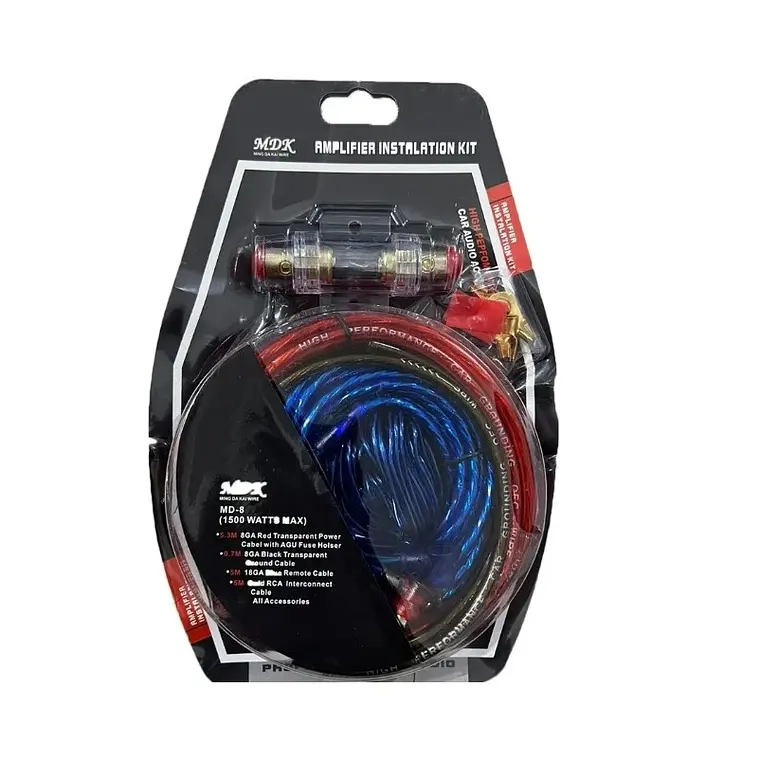 KIT CABLES PARA AMPLIFICADOR SUBWOOFER 1500W AUTO - 1