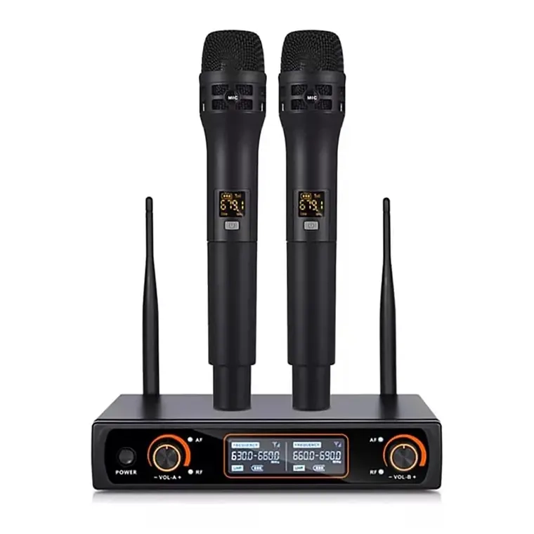 MICROFONO INALAMBRICO UHF PROFESIONAL 16 CANALES 2MICROFONOS - 1