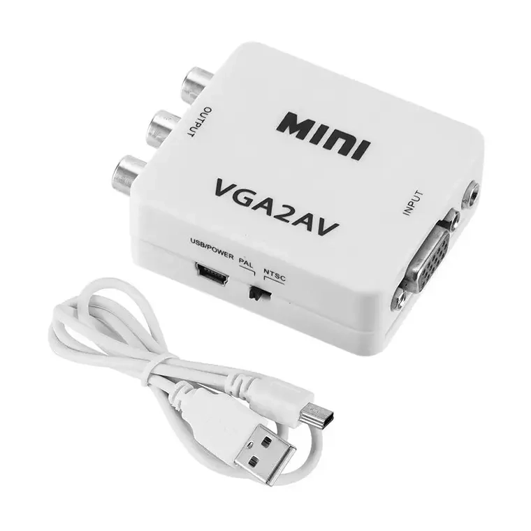 ADAPTADOR CONVERSOR VGA A AV RCA - 1