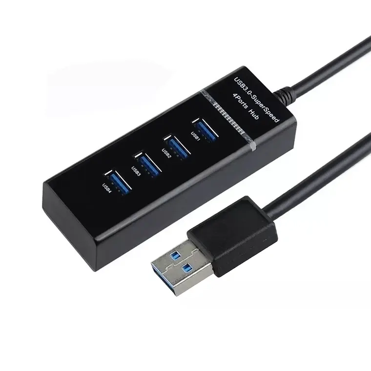 HUB USB 3.0 4 PUERTOS DE ALTA VELOCIDAD INDICADOR LED AZUL - 1