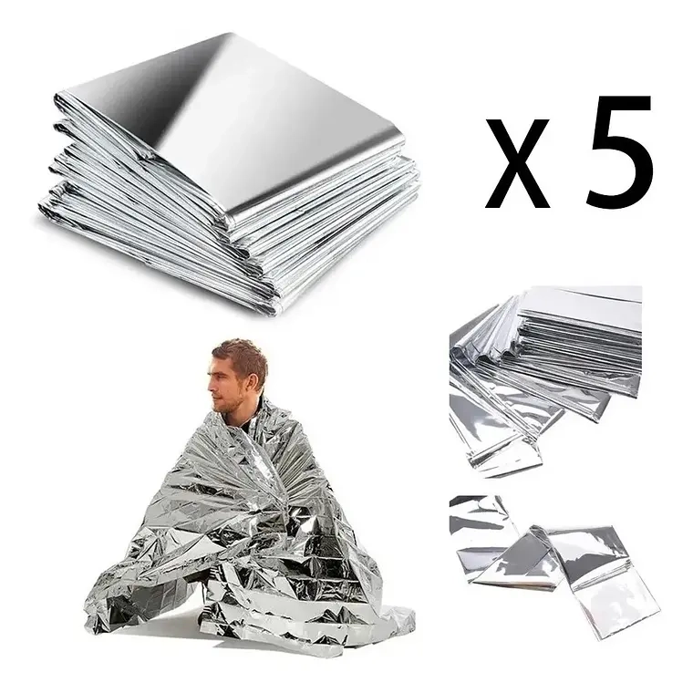 PACK 5 MANTA TE RMICA DE EMERGENCIA TREKKING CAMPING 160*210 - 1