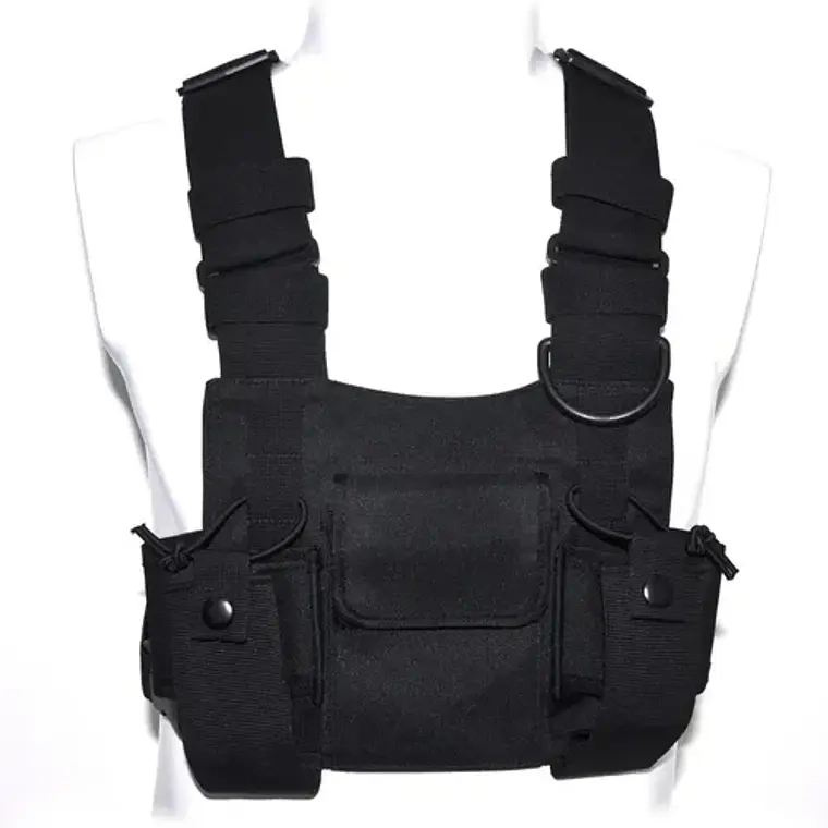 BOLSA TACTICA DE PECHO CHALECO AJUSTABLE FUNCIONAL - 1