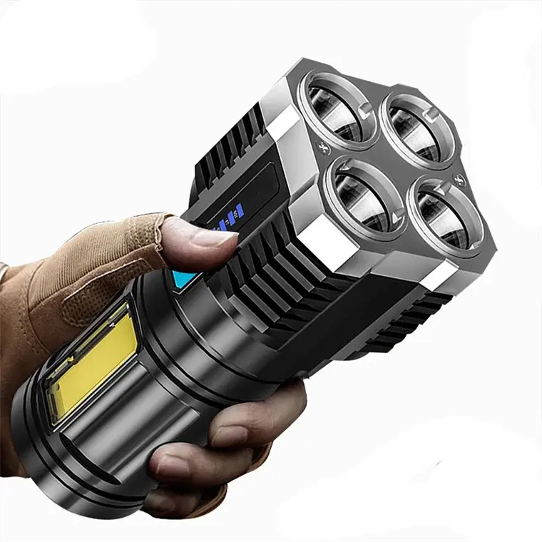 LINTERNA LED RECARGABLE ALTO ALCANCE 4 LED - 1