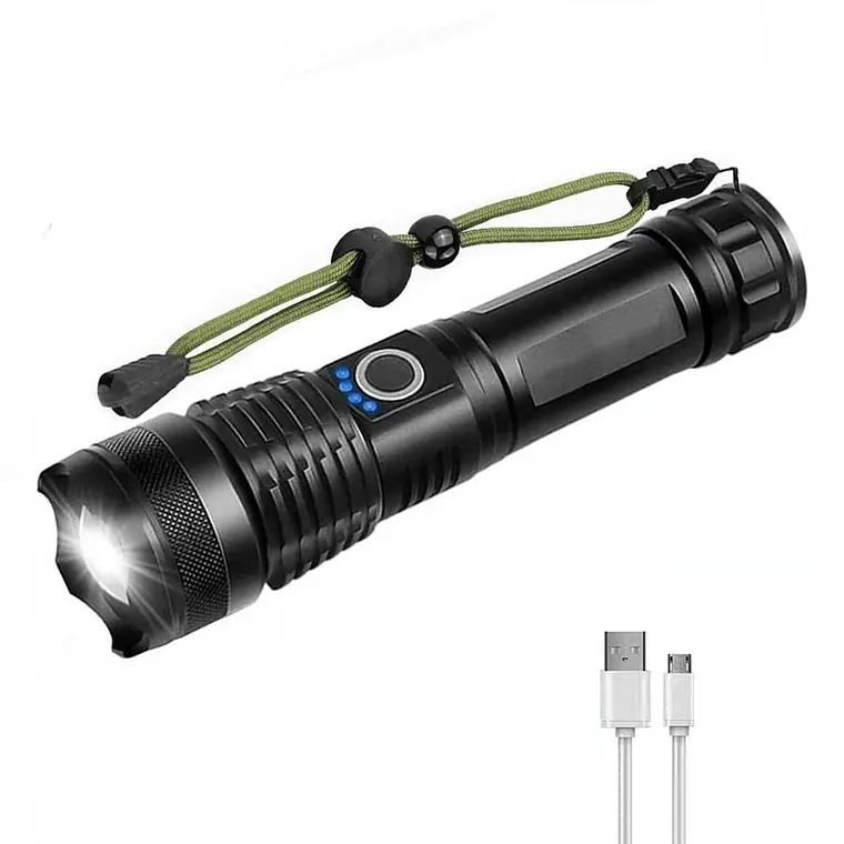 LINTERNA LED ALTA POTENCIA METALICA RECARGABLE 4000LM - 1