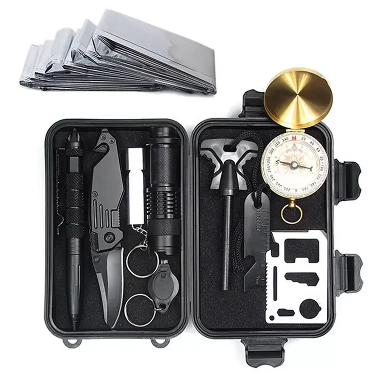 KIT HERRAMIENTAS DE SUPERVIVENCIA CAMPING 10 EN 1 - 1