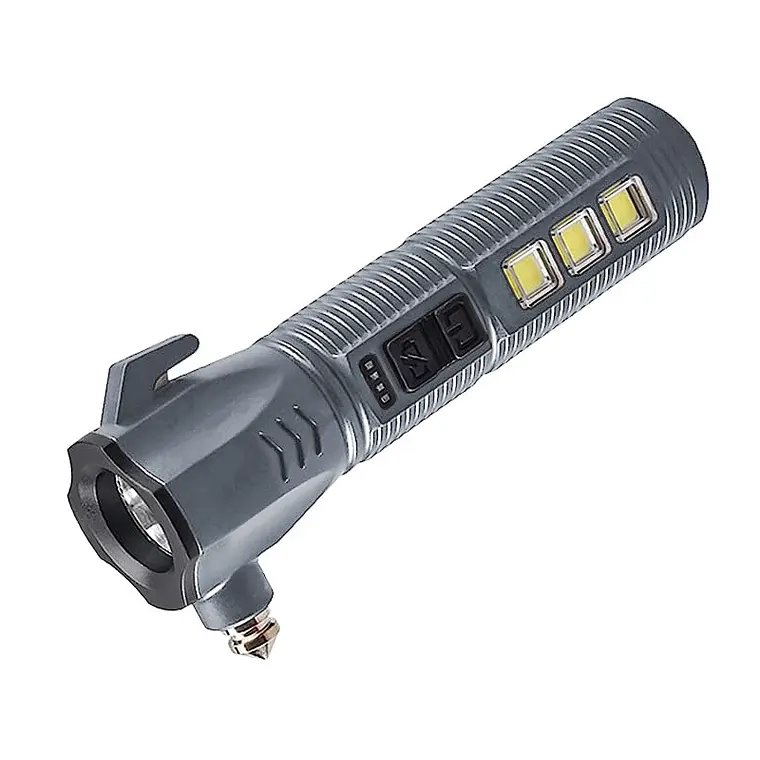 LINTERNA DE EMERGENCIA MULTIUSO RECARGABLE PARA AUTO (Negro) - 1