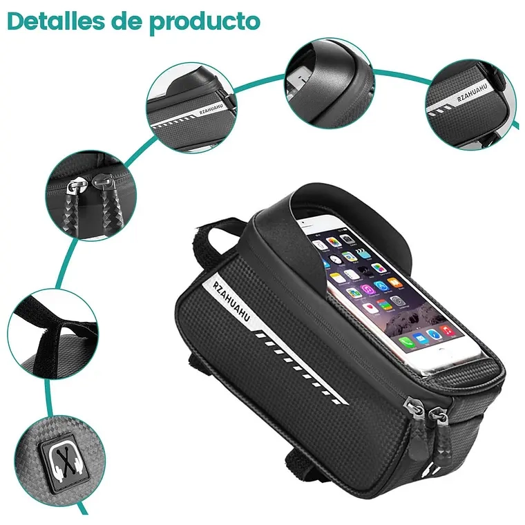 BOLSO PORTA CELULAR IMPERMEABLE BICICLETA 6.5 PULG - 1